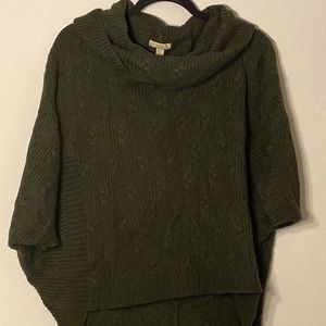 New York & Company Shawl Poncho Cowl Neck Dark Olive Green Size S/M